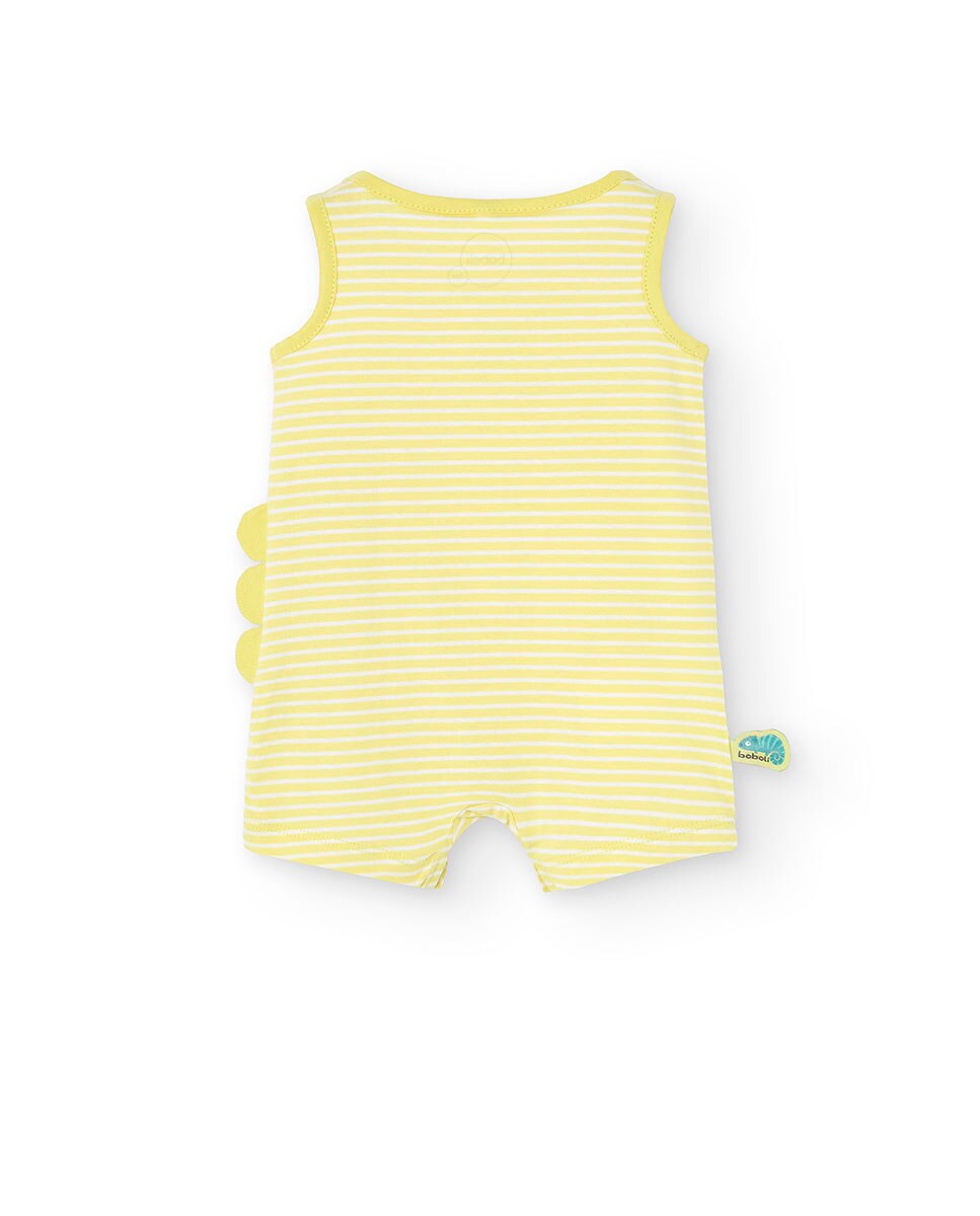 Babygrow para Bebé de Algodão com Estampado Às Riscas Verde-2