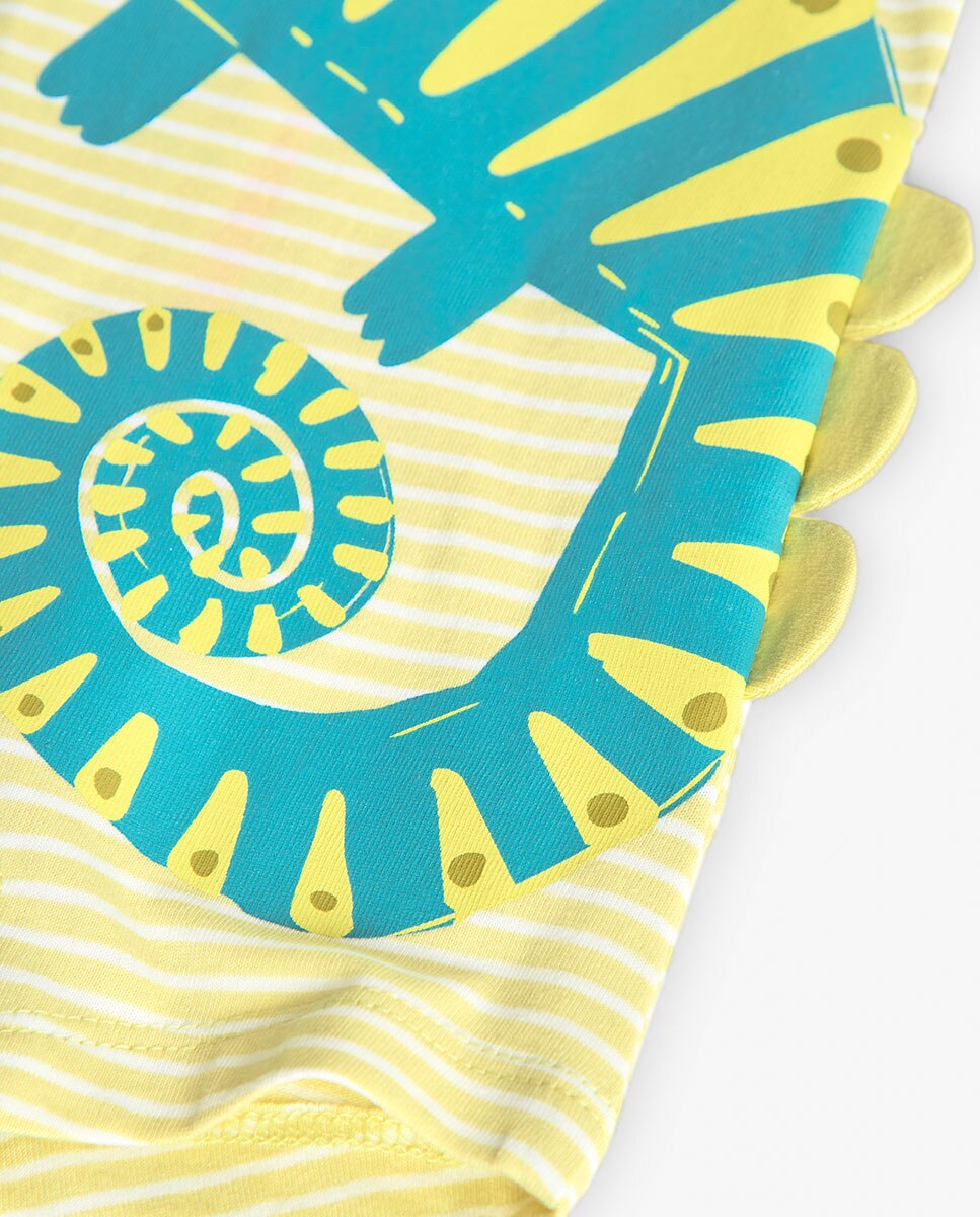 Babygrow para Bebé de Algodão com Estampado Às Riscas Verde-3