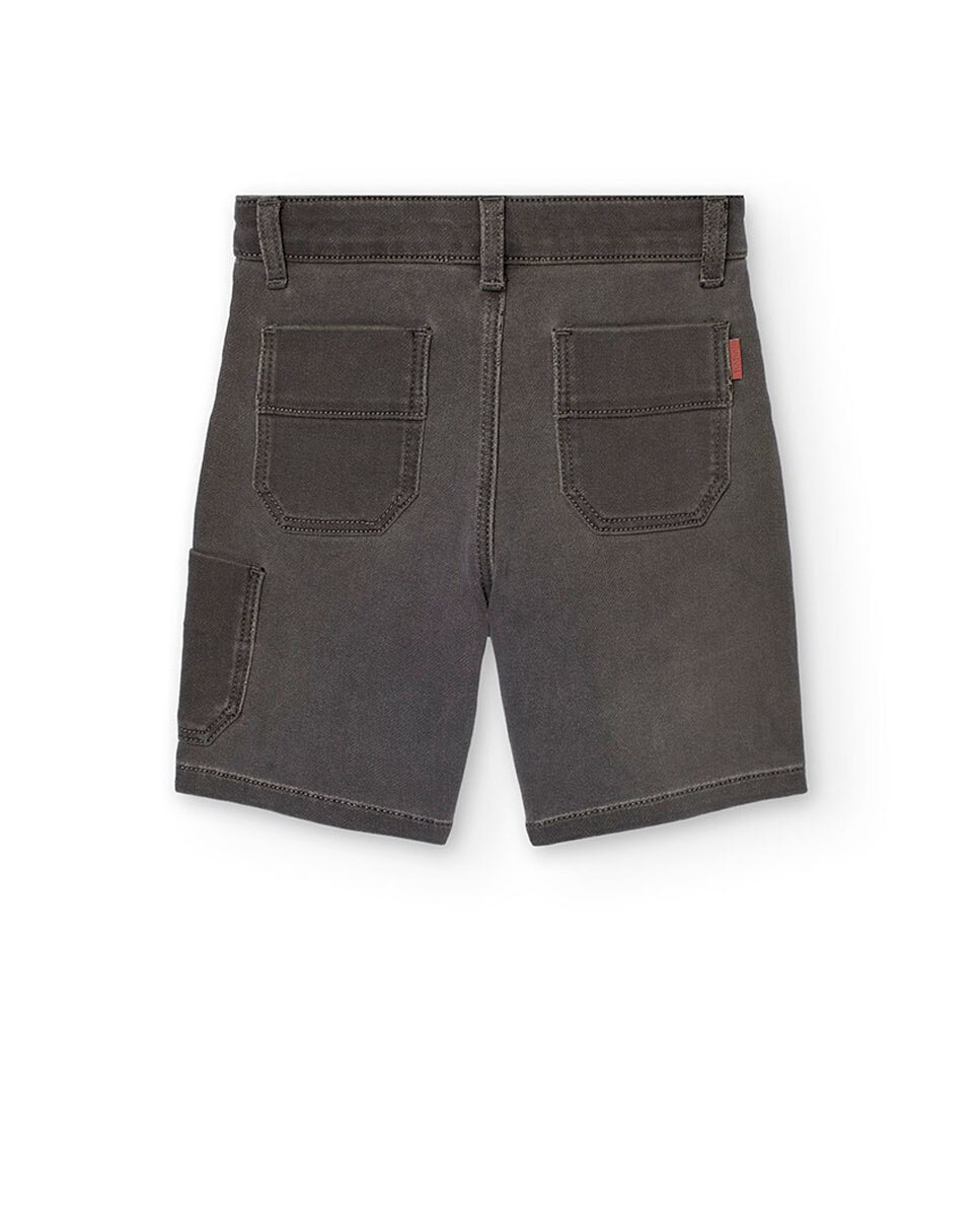 Bermudas Lisa e com Bolsos Cinzento-claro-2