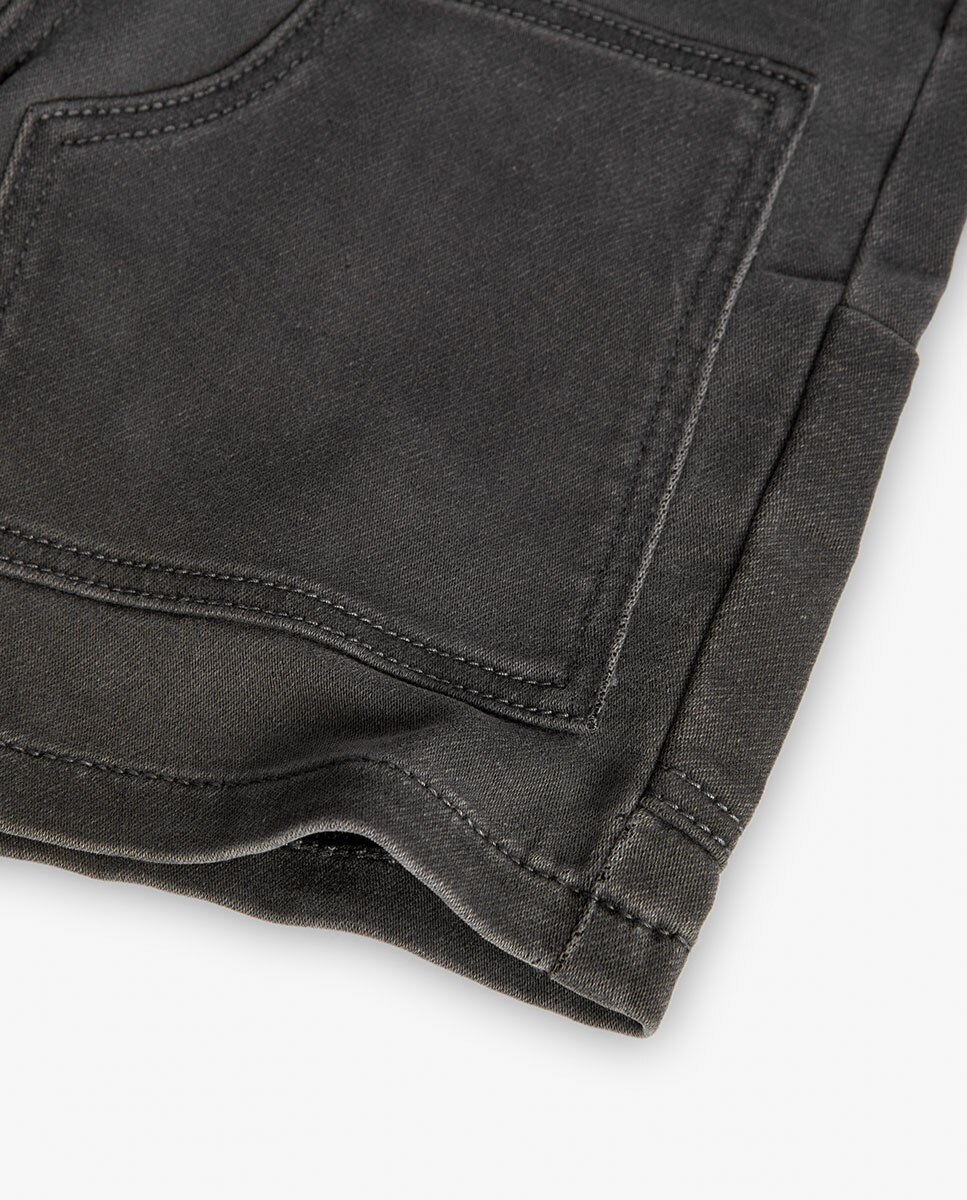 Bermudas Lisa e com Bolsos Cinzento-claro-4