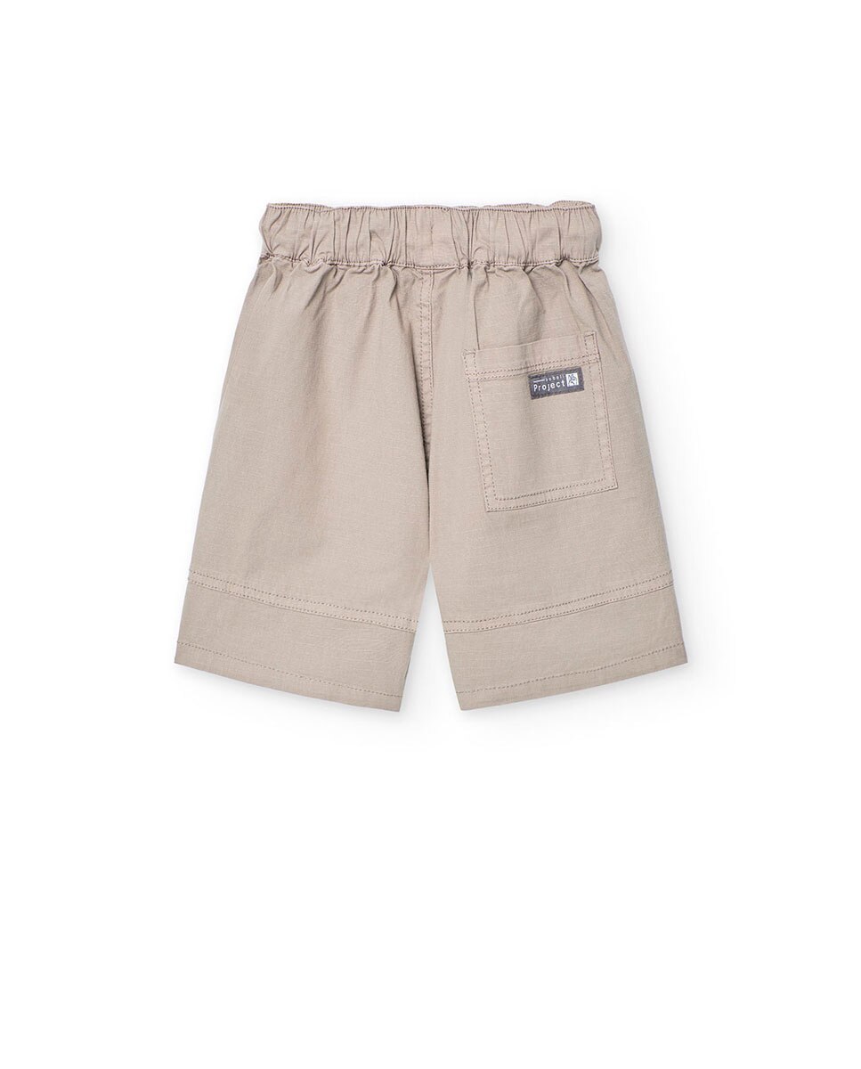 Bermudas Lisas com Cordão de Ajuste Castanho-2