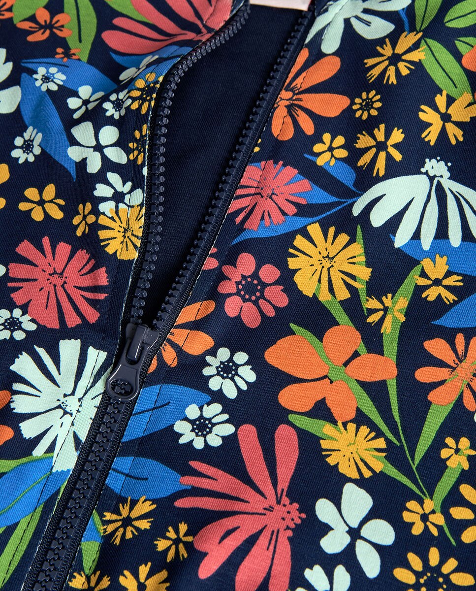 Bomber Infantil com Estampado de Flores e Fecho Zip Boboli Multicolor-3