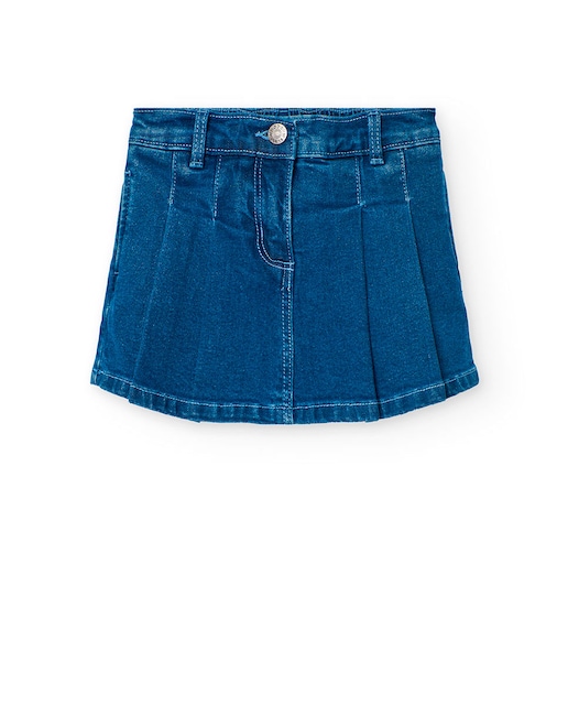 Imagem 0 de Saia-calções Denim com Pregas Infantil