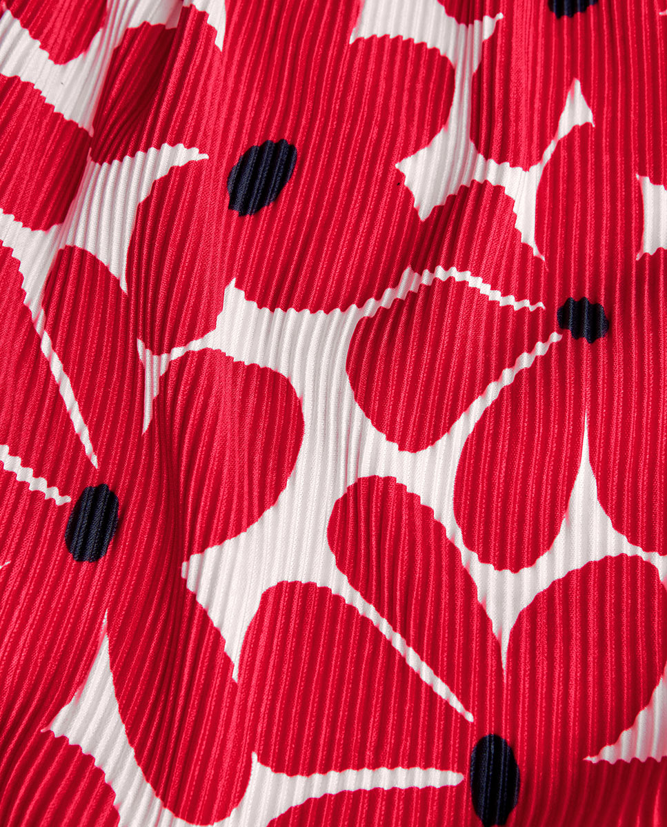 T-shirt Infantil de Alças com Estampado de Flores Boboli Fúcsia-3