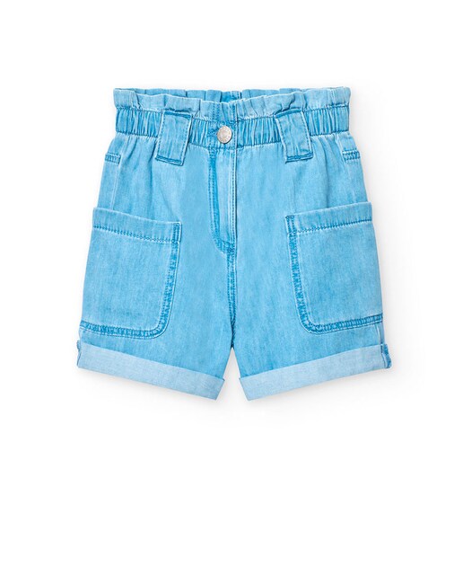 Imagem 0 de Bermudas Denim com Cintura Paperbag