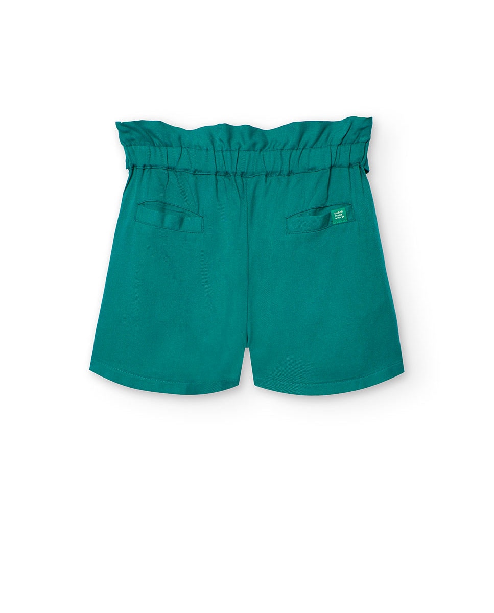 Bermuda Infantil Paperbag em Tecido Liso Boboli Verde-escuro-2