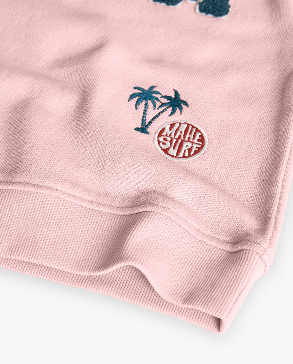 Sweat Infantil de Algodão com Gola Redonda Boboli Rosa-4