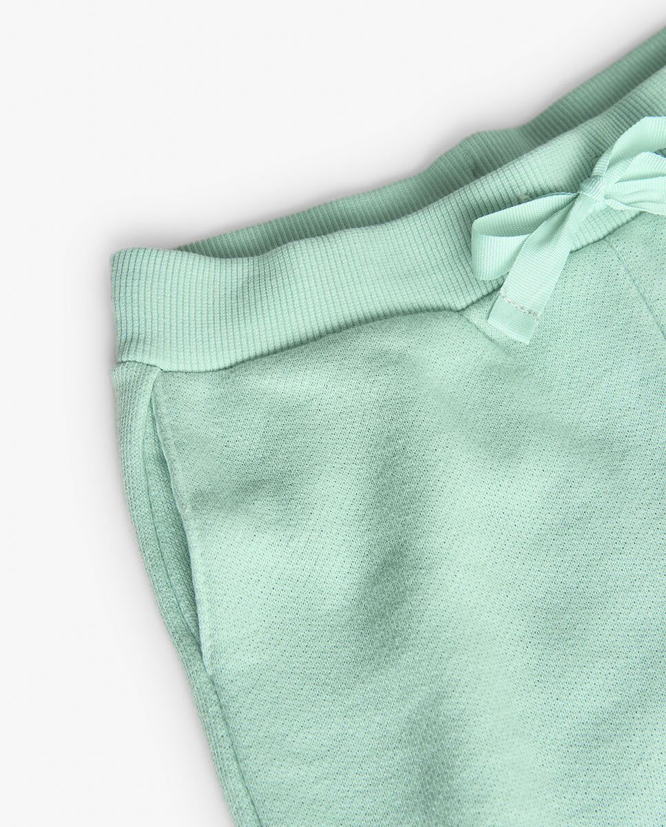Short Liso de Algodão Verde-claro-3