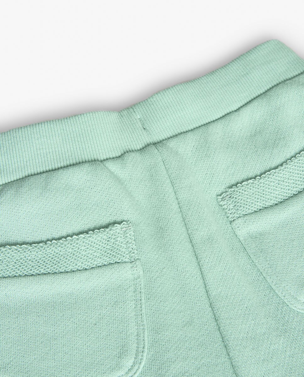 Short Liso de Algodão Verde-claro-4
