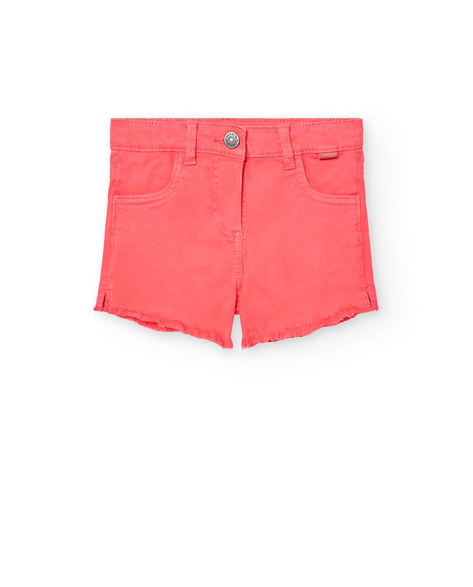 Short Liso com Bainha Desfiada Boboli Fúcsia-1
