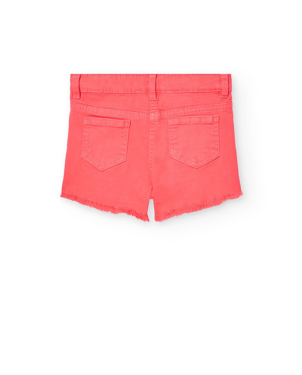 Short Liso com Bainha Desfiada Boboli Fúcsia-2