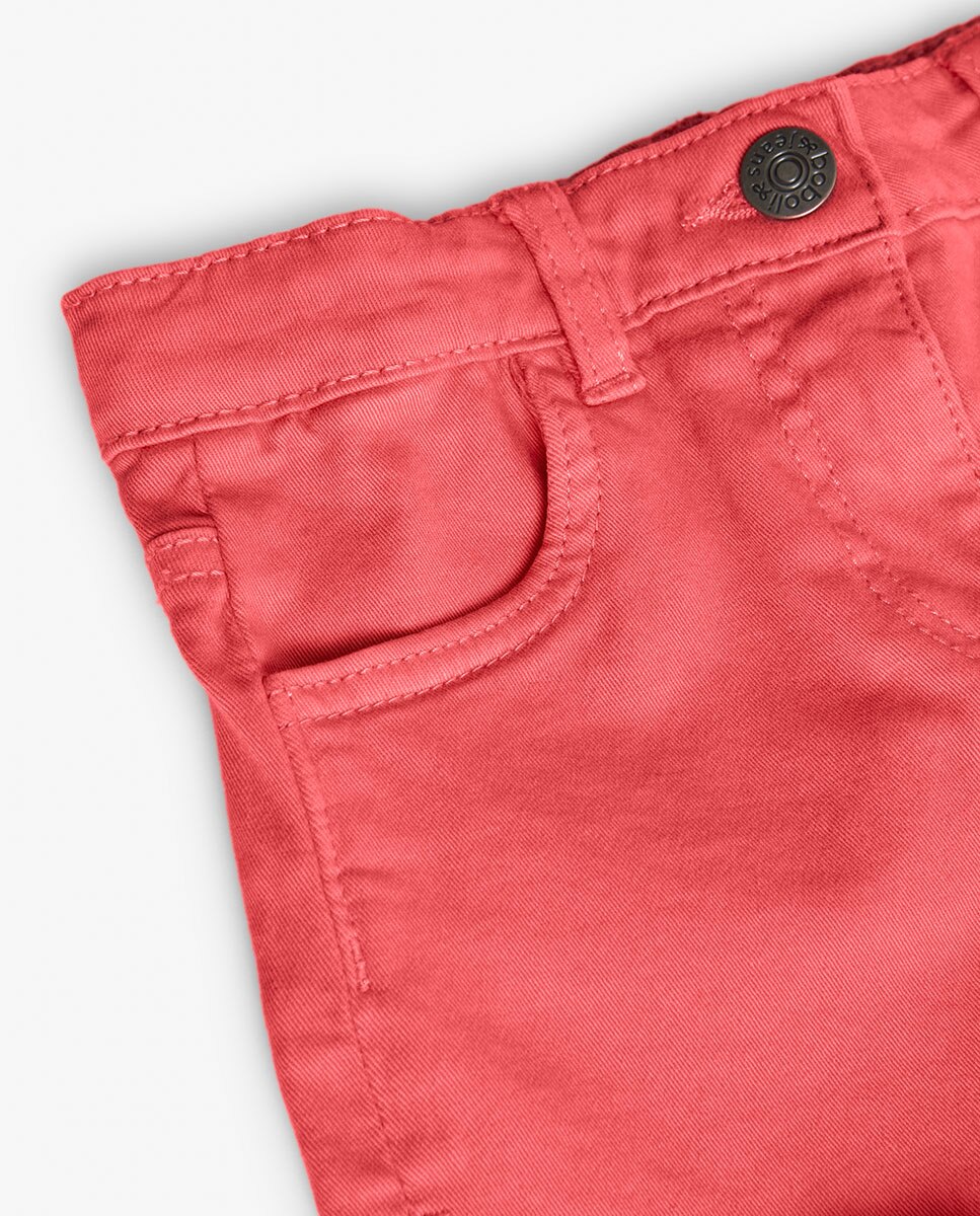 Short Liso com Bainha Desfiada Boboli Fúcsia-3