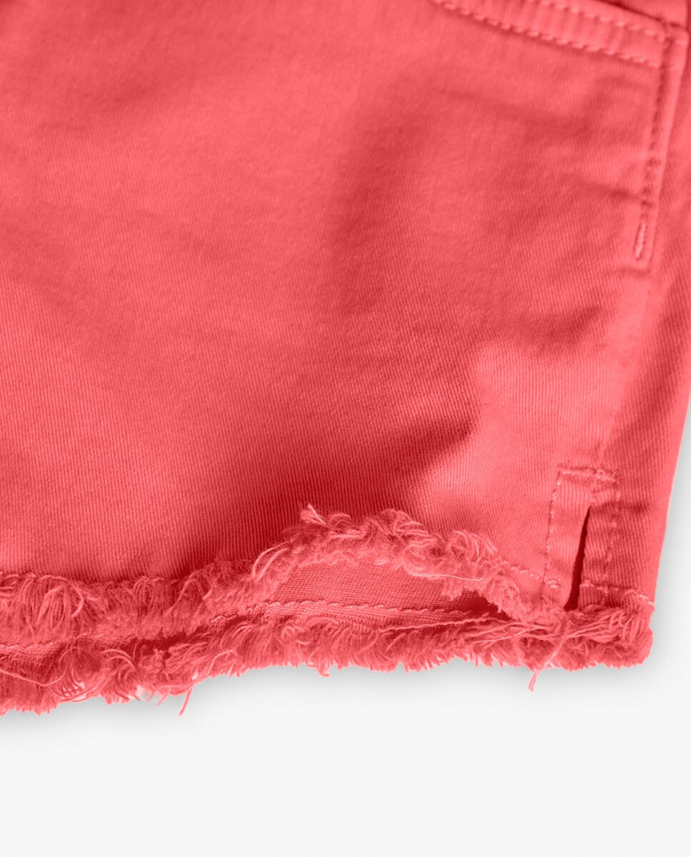 Short Liso com Bainha Desfiada Boboli Fúcsia-4