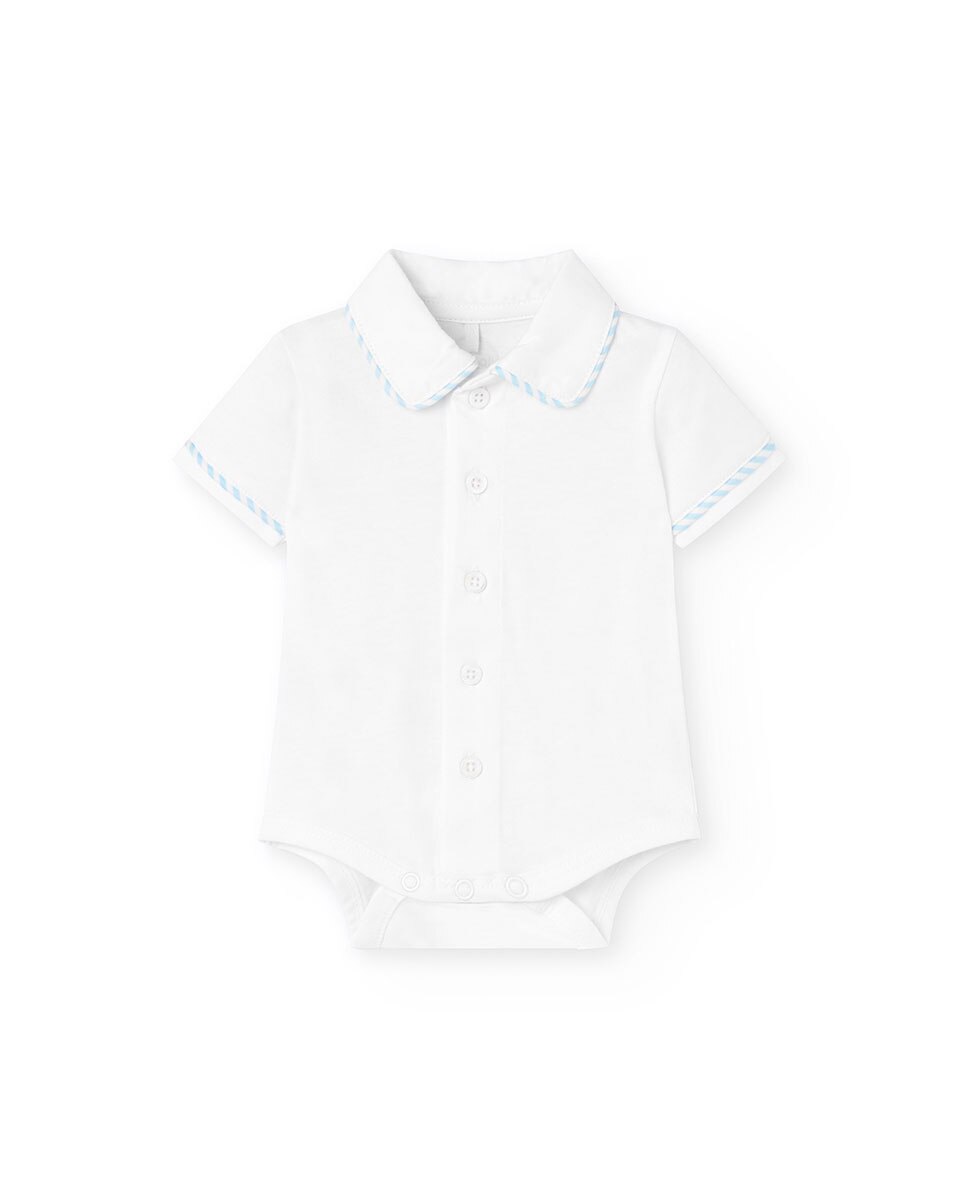 Conjunto para Bebé de Camisa e Shorts com Alças Azul-claro-3