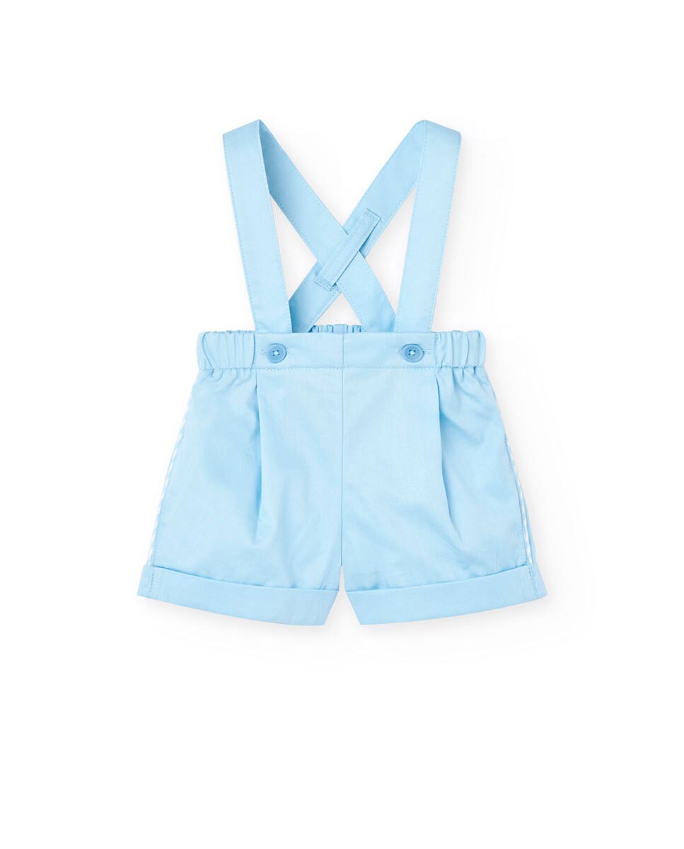 Conjunto para Bebé de Camisa e Shorts com Alças Azul-claro-4