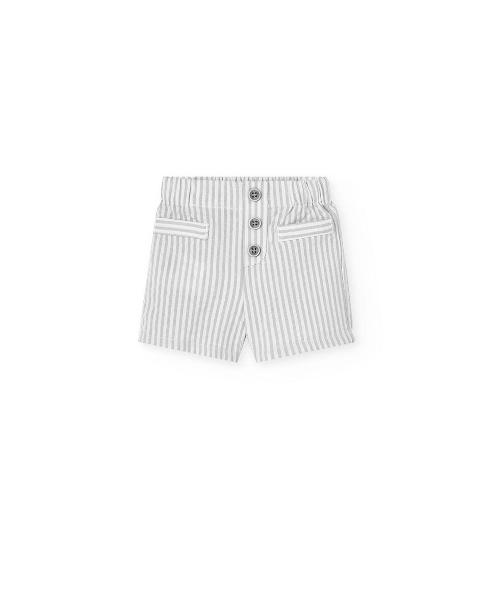 Conjunto para Bebé de Camisa Trompe-l'œil e Calças Curtas Boboli Cinzento-claro-4