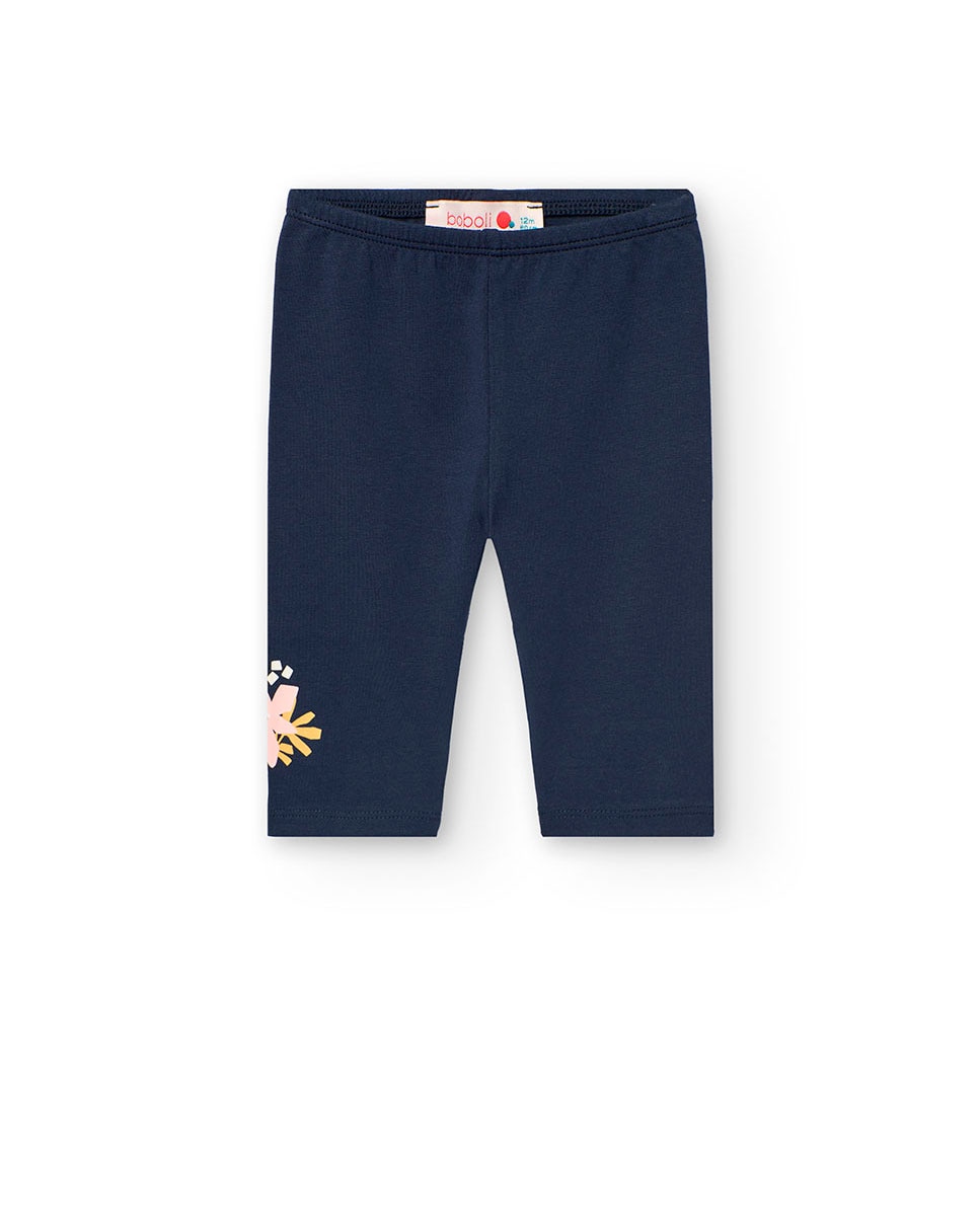 Leggings Infantil Corsário com Detalhe na Perna Azul-marinho-1