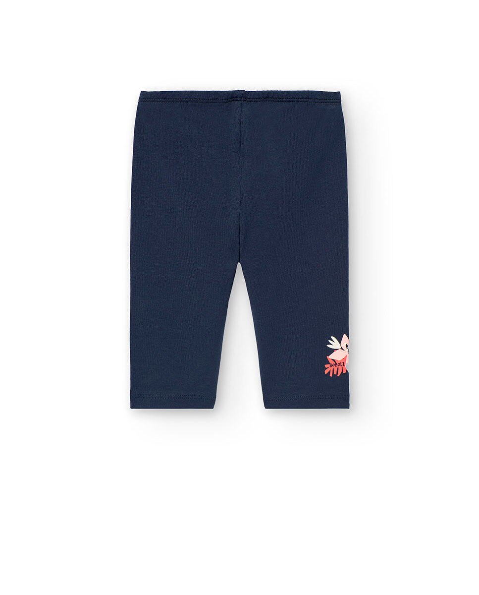 Leggings Infantil Corsário com Detalhe na Perna Azul-marinho-2