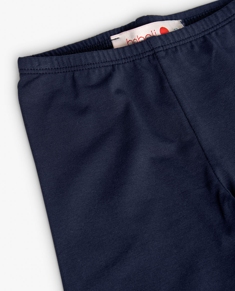 Leggings Infantil Corsário com Detalhe na Perna Azul-marinho-3