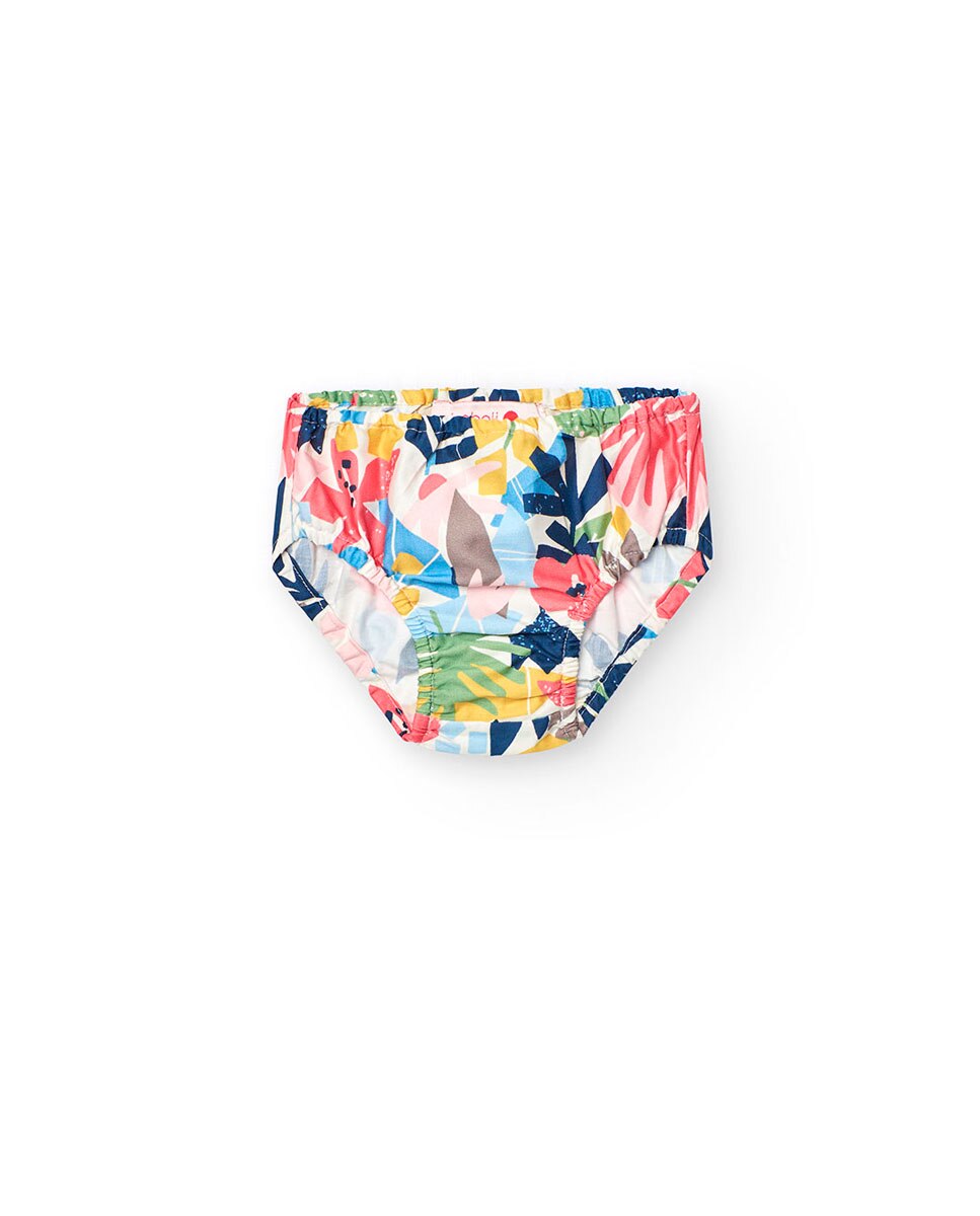 Vestido para Bebé de Algodão com Estampado de Flores Boboli Multicolor-3