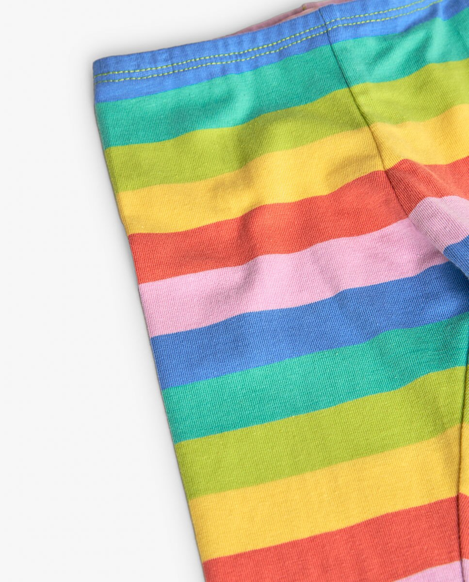 Leggings Infantil com Estampado Às Riscas Multicolor Multicolor-3