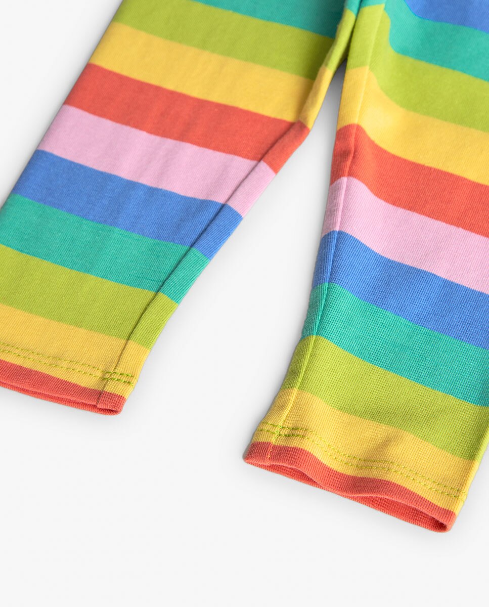 Leggings Infantil com Estampado Às Riscas Multicolor Multicolor-4