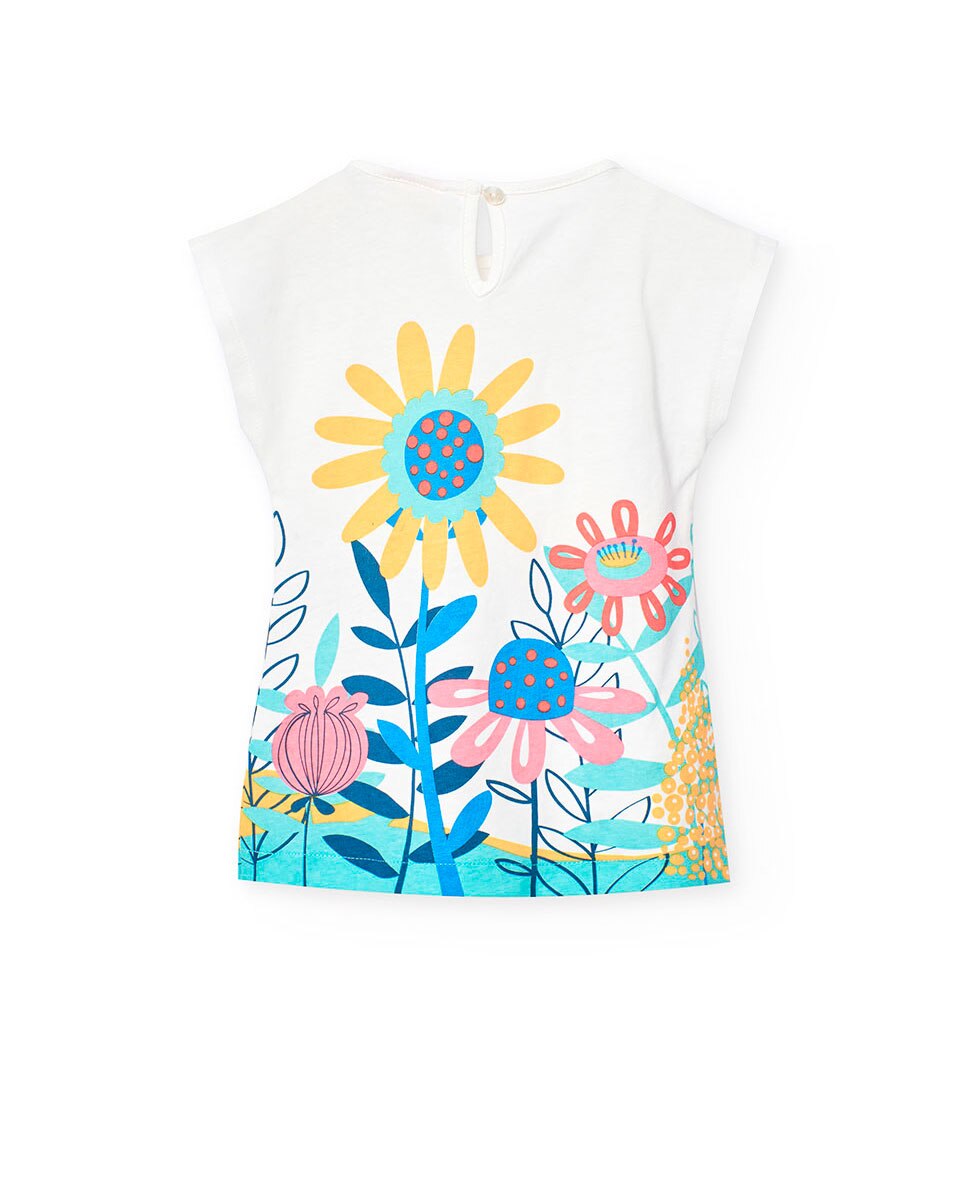 Vestido Infantil de Algodão com Estampado Boboli Branco-2