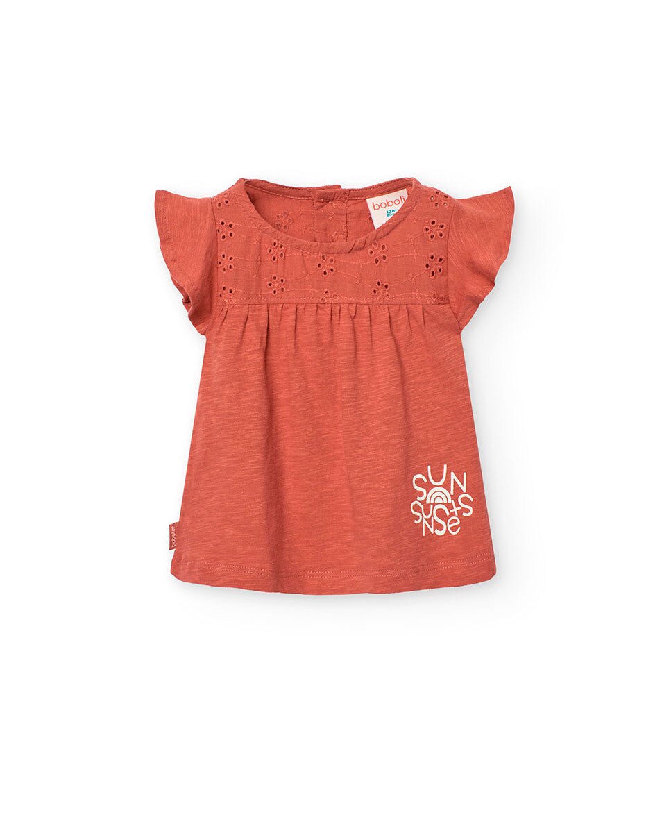 T-shirt Lisa de Algodão Boboli Grená-1