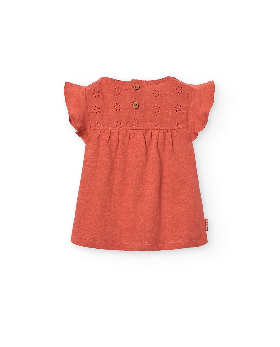 T-shirt Lisa de Algodão Boboli Grená-2