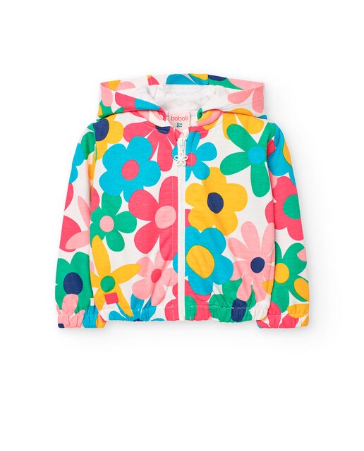 Imagem 0 de Casaco Infantil de Algodão com Estampado de Flores