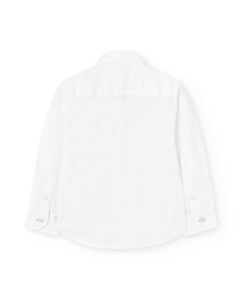 Camisa Oxford Lisa de Manga Comprida Boboli Branco-2