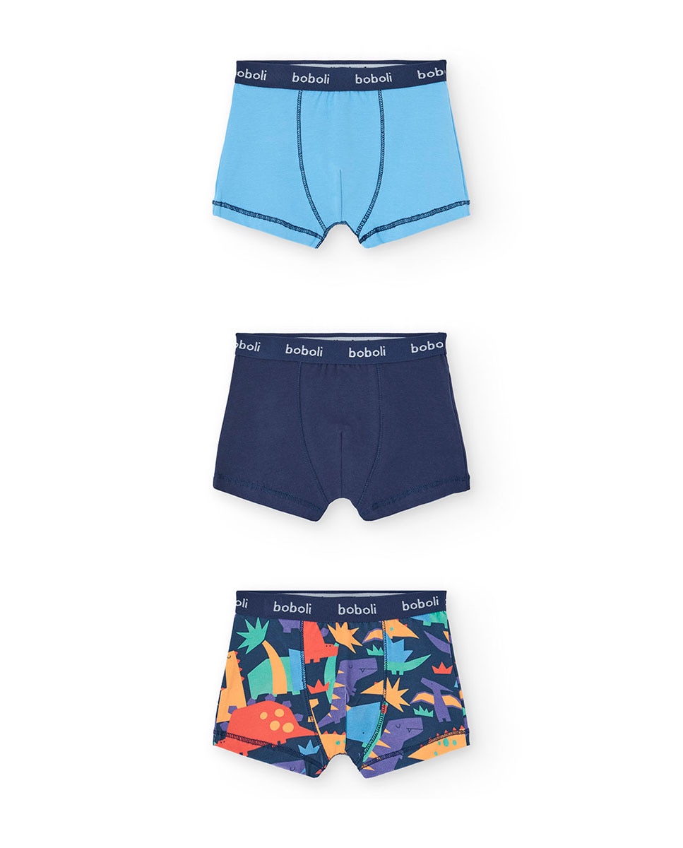 Imagem 0 de Pack de 3 Pares de Boxers Infantil de Algodão com Estampado