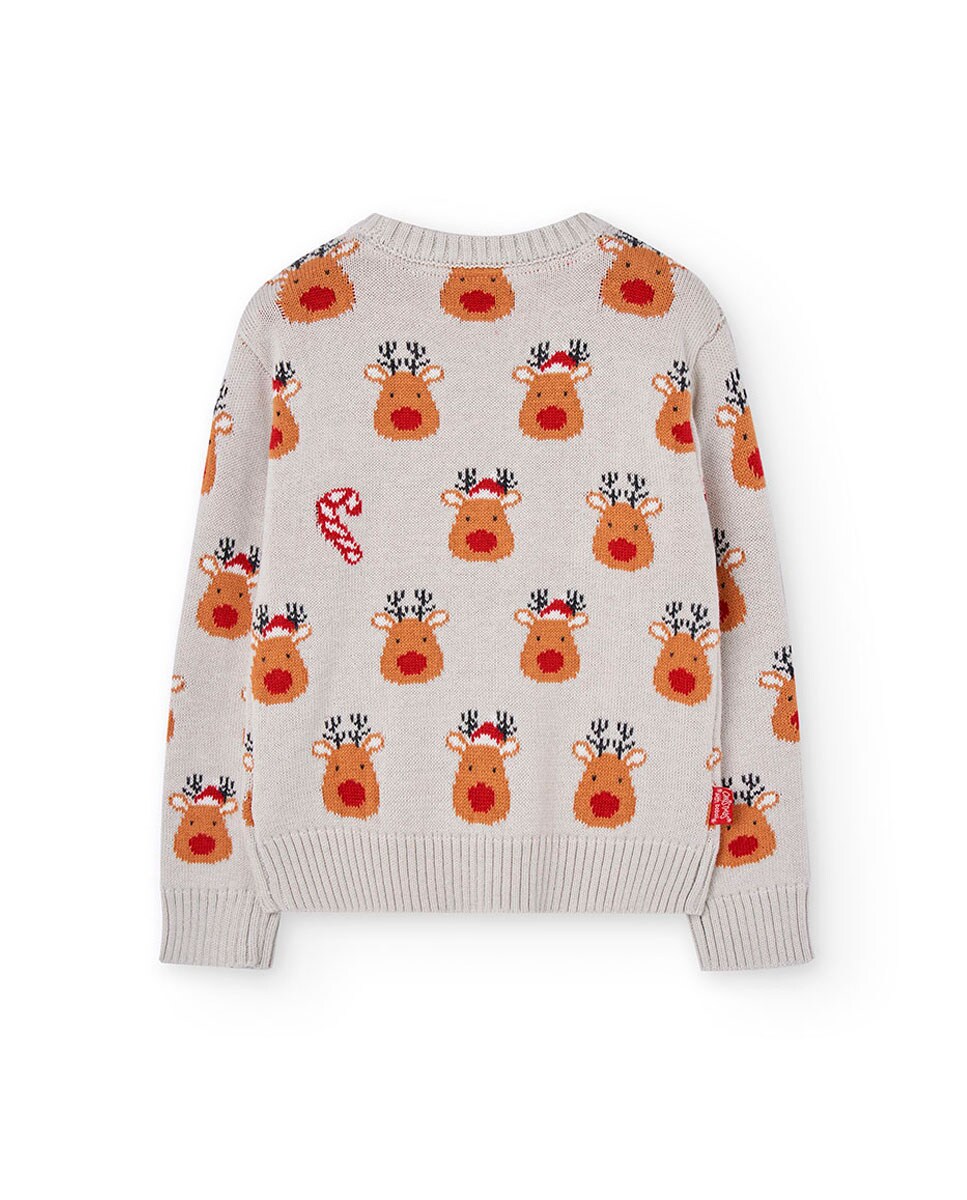 Camisola Infantil com Manga Comprida e Estampado de Animais Natural-2