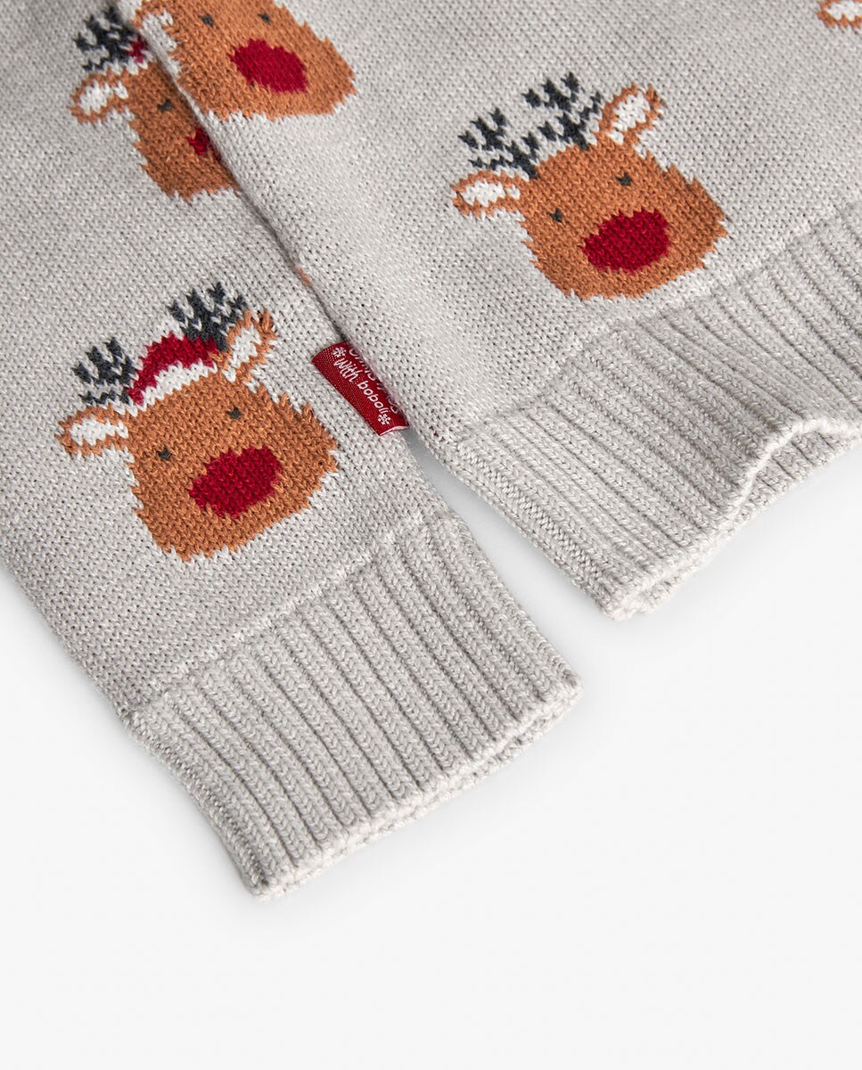 Camisola Infantil com Manga Comprida e Estampado de Animais Natural-4