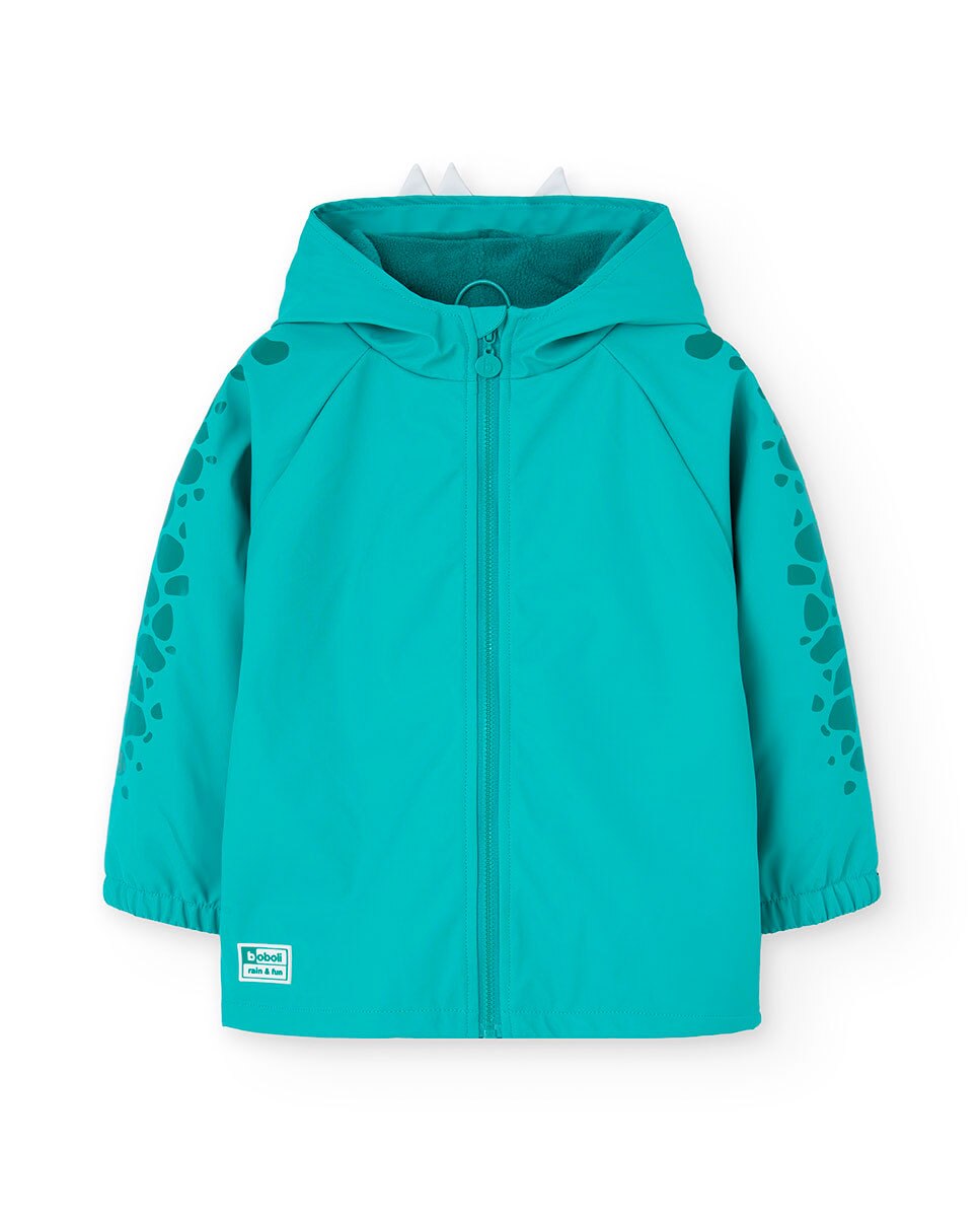 Impermeável Infantil com Capuz e Fecho Zip Boboli Azul-turquesa-1