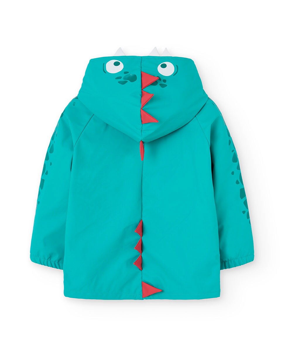 Impermeável Infantil com Capuz e Fecho Zip Boboli Azul-turquesa-2