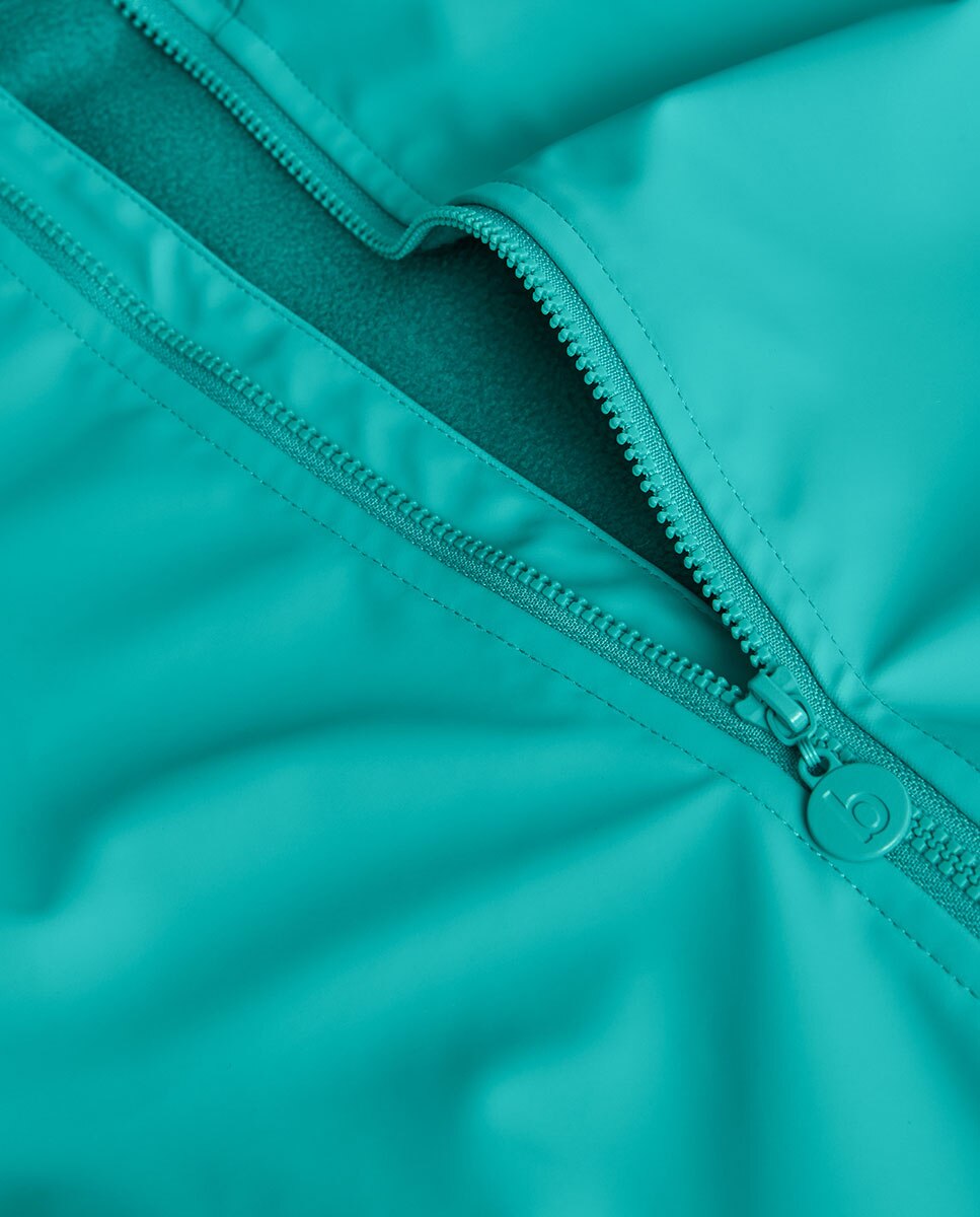 Impermeável Infantil com Capuz e Fecho Zip Boboli Azul-turquesa-3