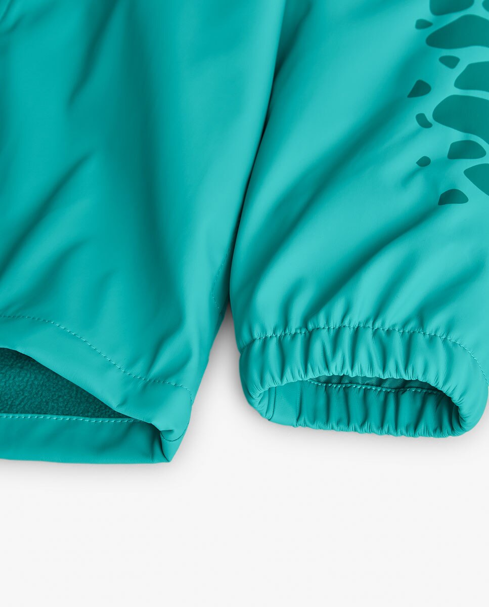 Impermeável Infantil com Capuz e Fecho Zip Boboli Azul-turquesa-4