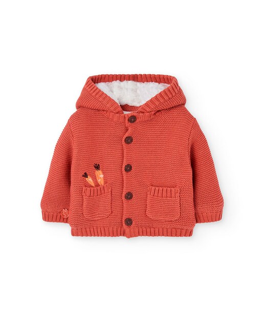 Imagem 0 de Casaco Tricotosa para Bebé com Fecho de Botões e Capuz