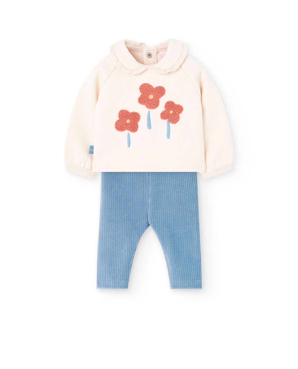 Imagem 0 de Conjunto Bicolor para Bebé com Camisa de Manga Comprida e Calças de Bombazina