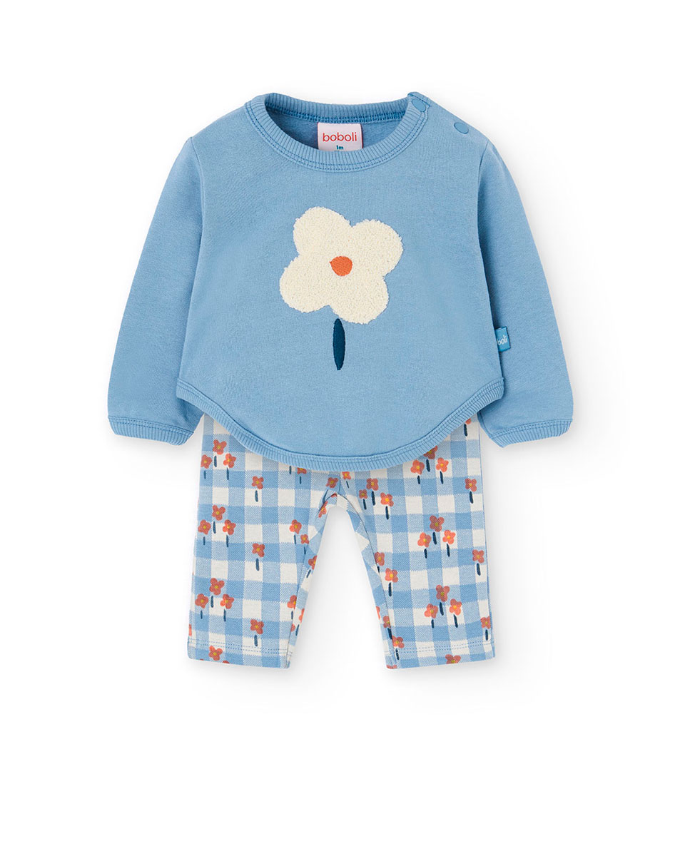 Imagem 0 de Conjunto para Bebé com Sweatshirt de Manga Comprida e Calças com Estampado Floral