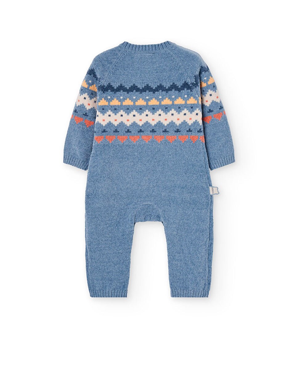 Babygrow para Bebé com Manga Comprida e Gola Redonda Azul-2