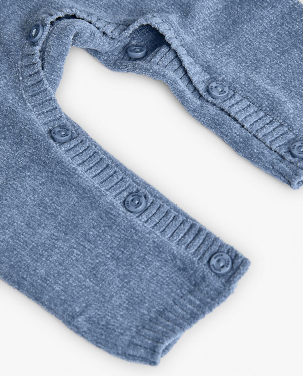 Babygrow para Bebé com Manga Comprida e Gola Redonda Azul-4
