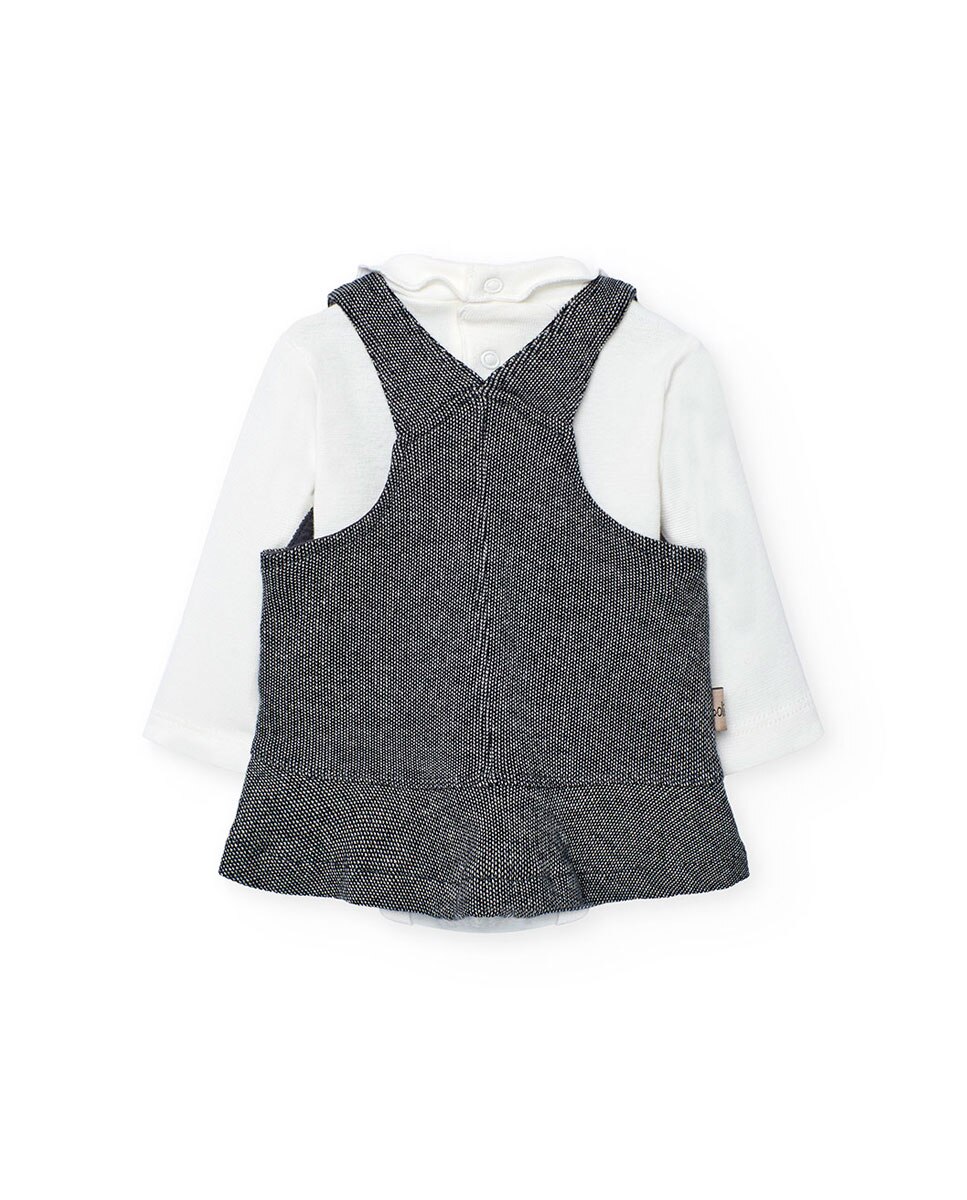 Conjunto para Bebé de T-shirt e Pichi com Desenho Frontal Boboli Cinzento-escuro-2