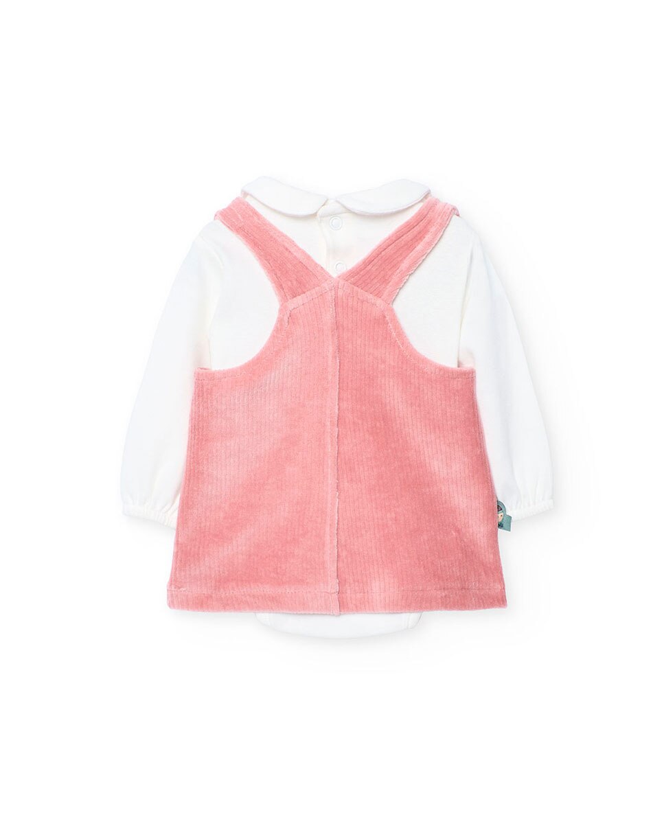 Conjunto para Bebé de Body e Vestido de Bombazina Boboli Rosa-claro-2