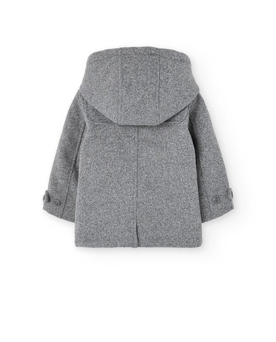 Parka de Pano Infantil com Capuz Boboli Cinzento-2