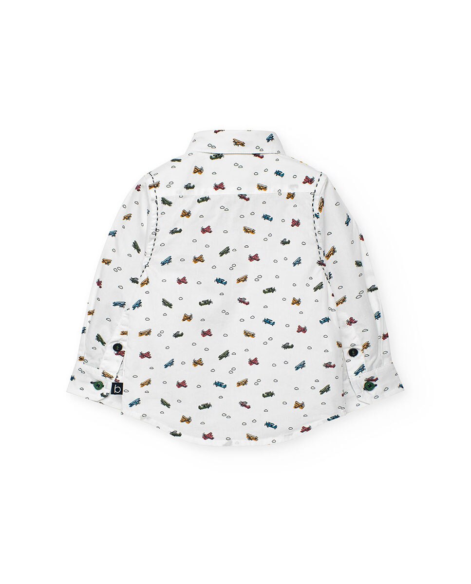 Camisa de Popelina para Bebé com Mangas Compridas Boboli Multicolor-2