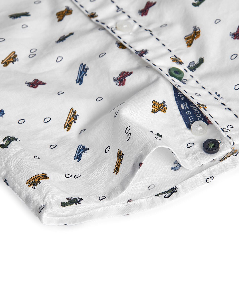 Camisa de Popelina para Bebé com Mangas Compridas Boboli Multicolor-4