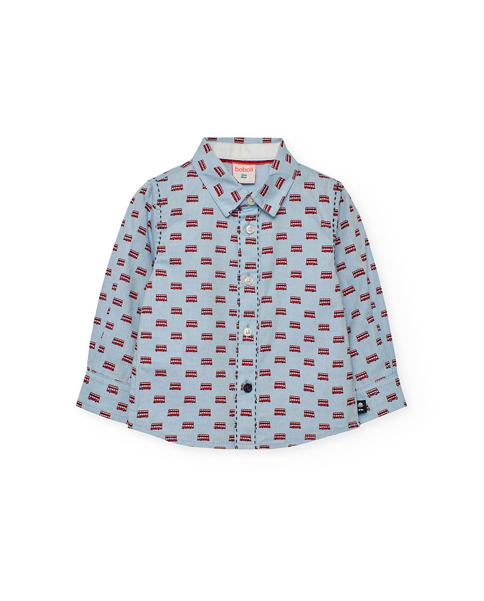 Camisa Oxford Infantil com Estampado Boboli Multicolor-1