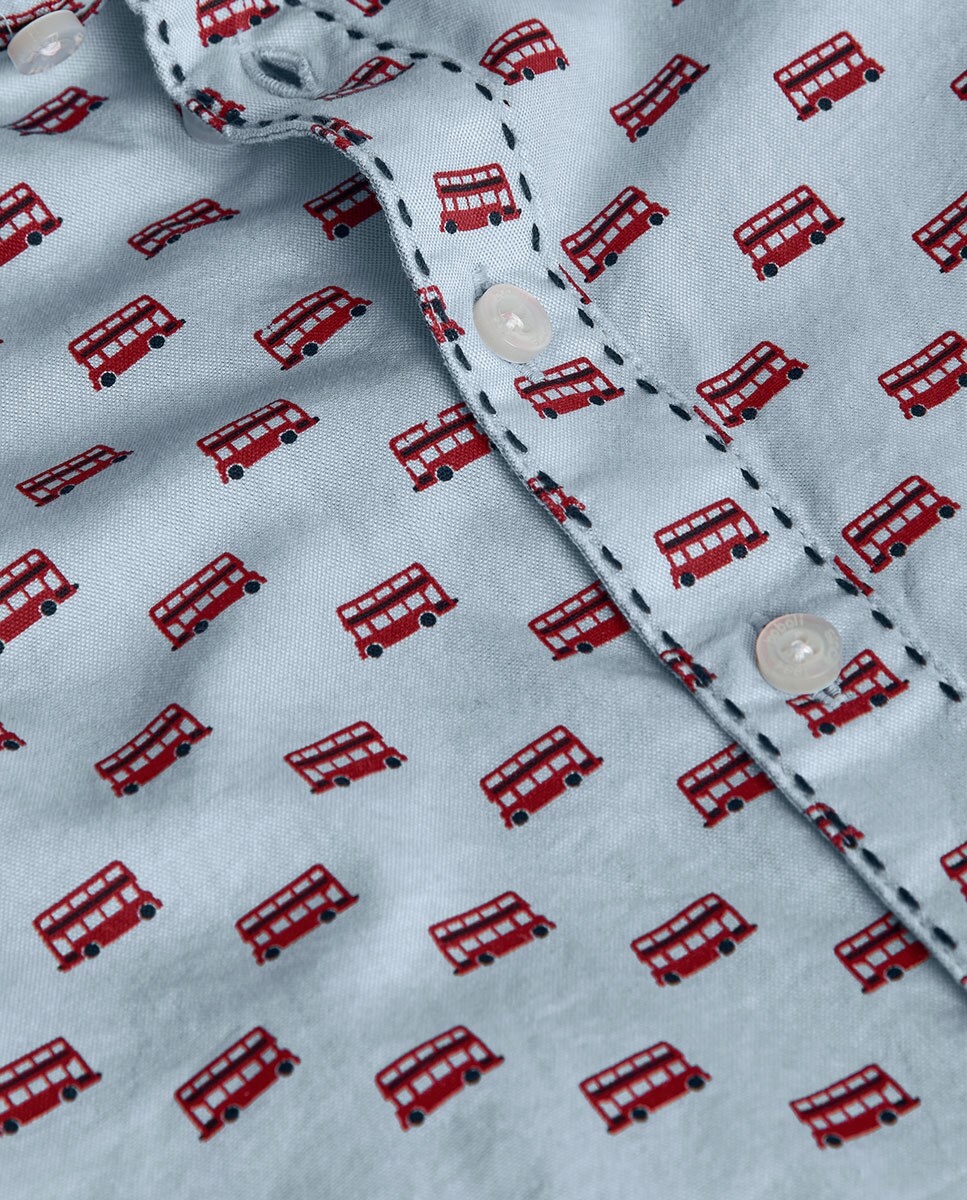 Camisa Oxford Infantil com Estampado Boboli Multicolor-3